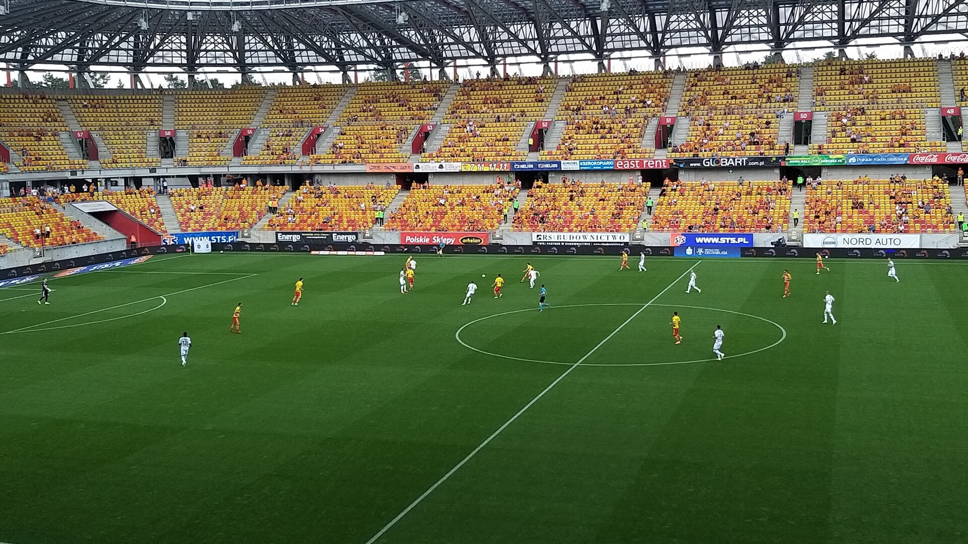 Gol do szatni - Jagiellonia prowadzi z Lechią Gdańsk po pierwszej połowie meczu w ekstraklasie