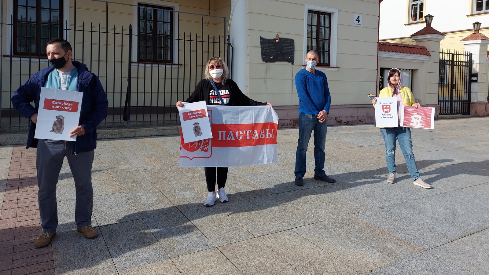 Białostocka akcja solidarności z białoruskimi dziennikarzami 24.05.2021