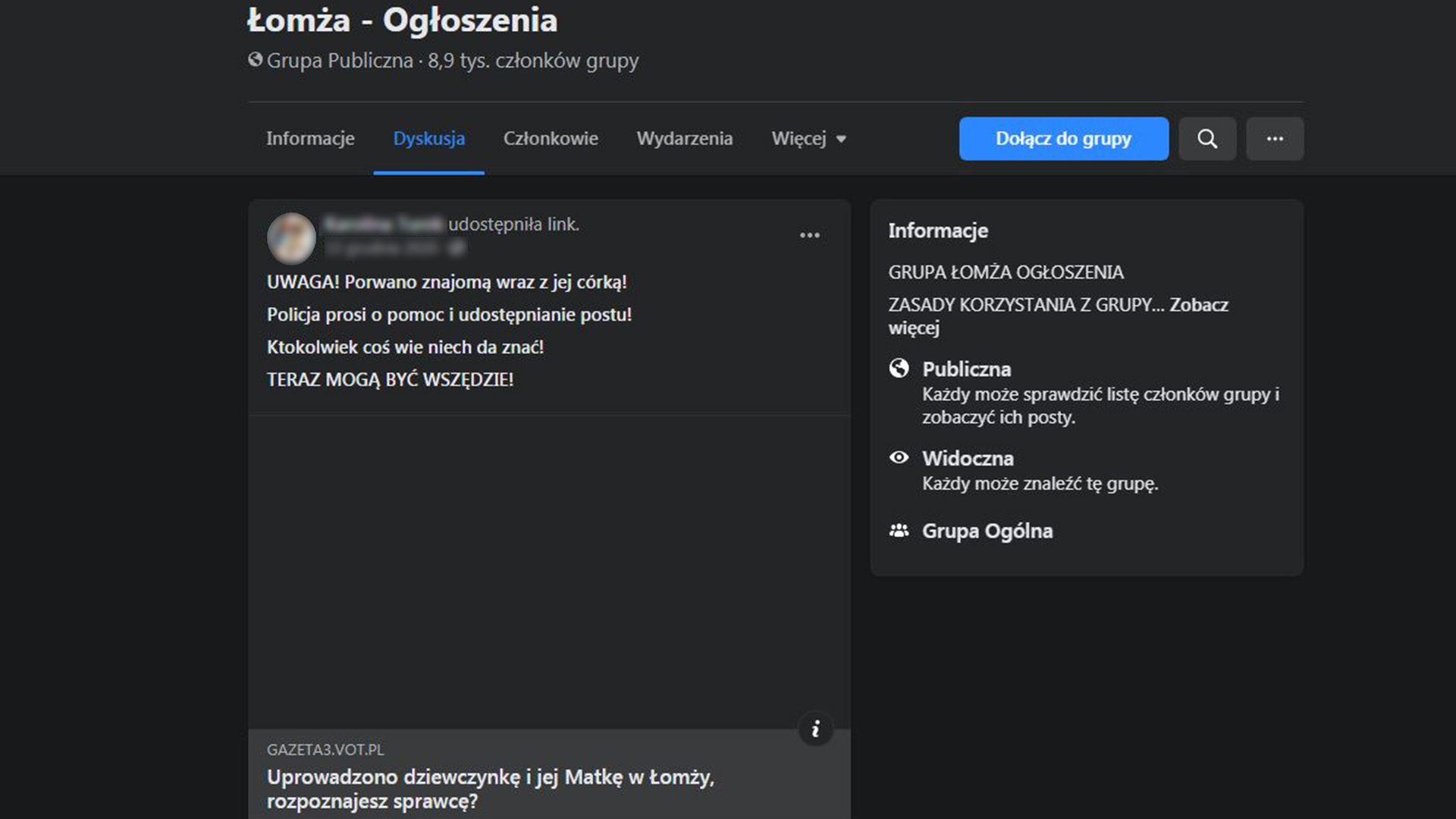 Oszuści publikują w internecie posty, które kierują do niebezpiecznych stron