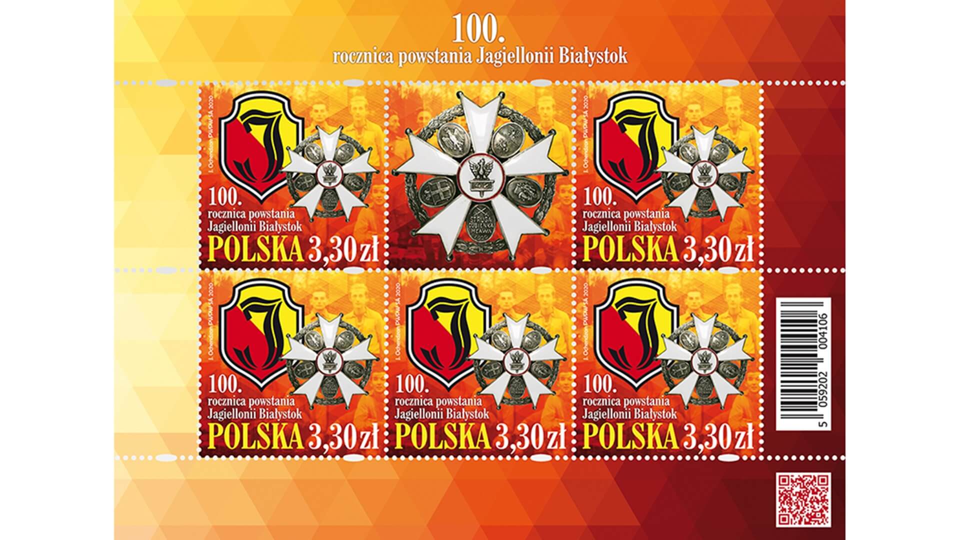 W setną rocznicę powstania Jagiellonia Białystok będzie miała okolicznościowy znaczek pocztowy