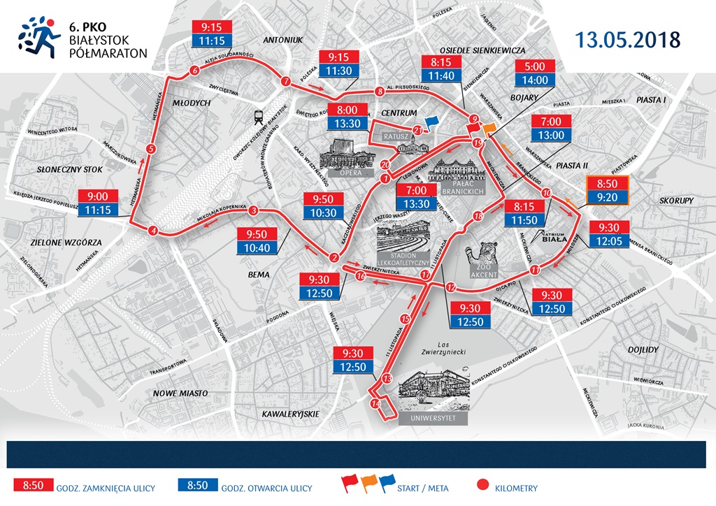 Przygotowania do 6. PKO Białystok Półmaratonu - będą utrudnienia w ruchu
