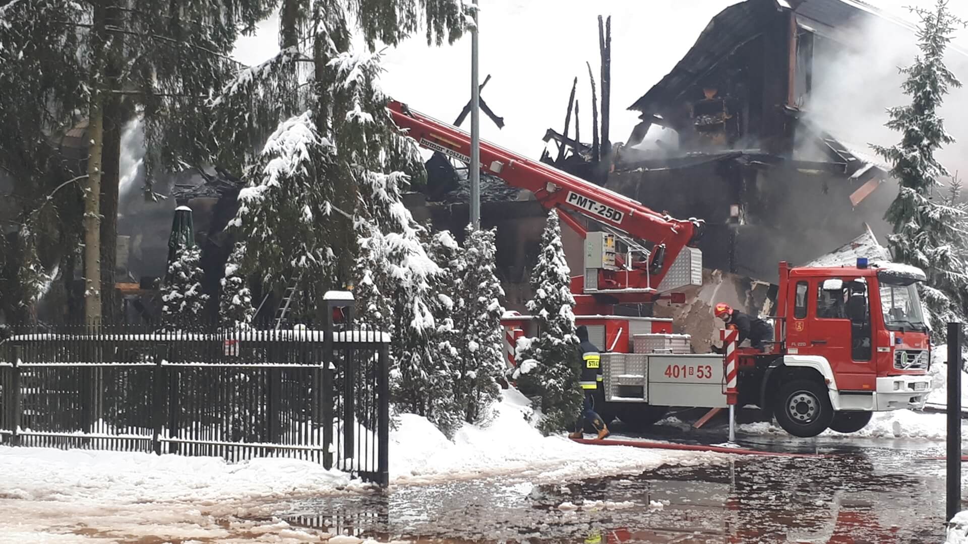 Pożar hotelu Laguna w Augustowie