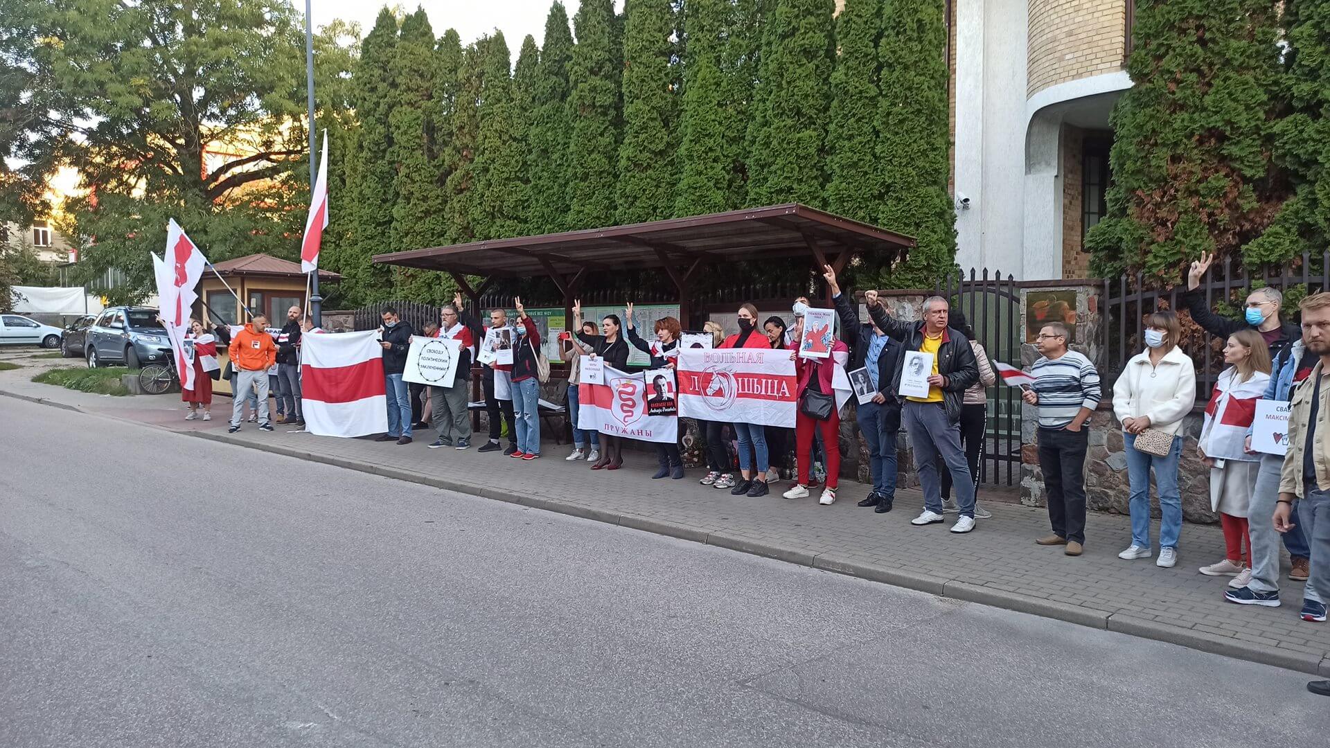 Białostocka akcja solidarności z białoruskimi więźniami politycznymi 07.09.2021