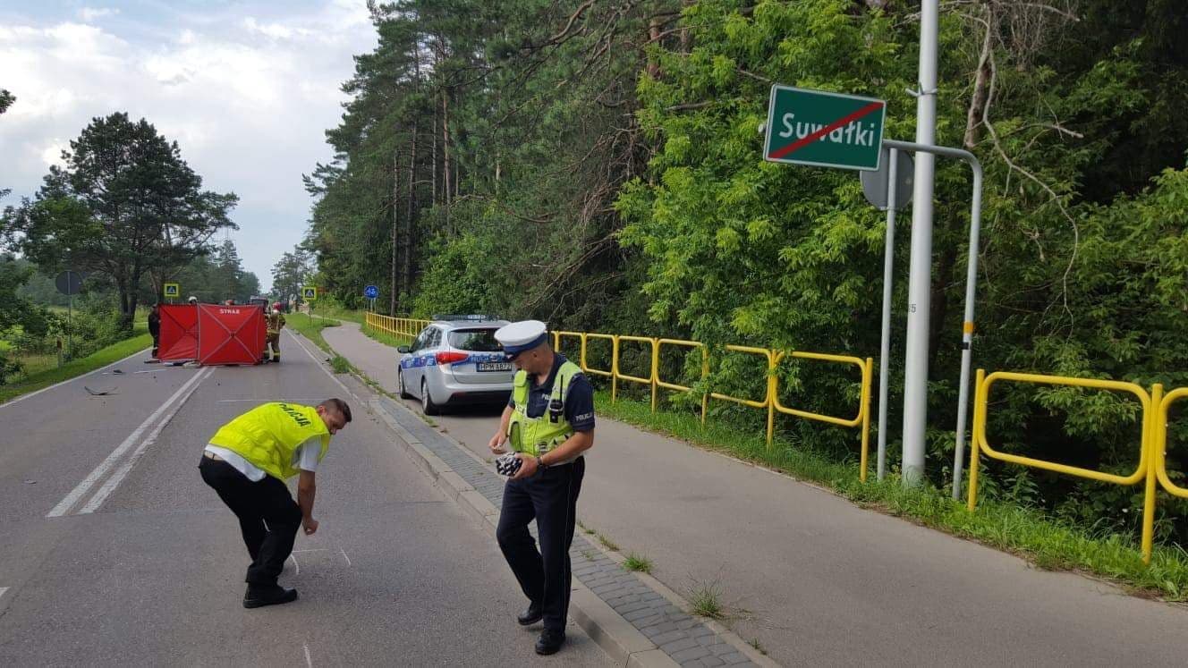 Wypadek w Suwałkach - zginął motocyklista