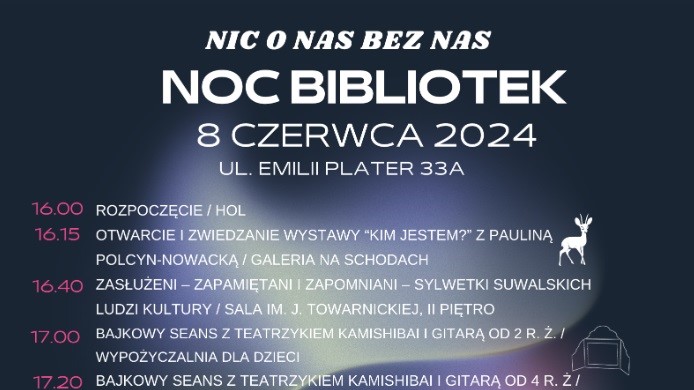 Noc Bibliotek w Suwałkach - będzie wiele atrakcji dla dzieci i dorosłych