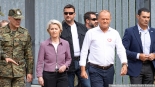 Ursula von der Leyen i Donald Tusk na granicy polsko-białoruskiej, 31.08.2025, fot. Joanna Szubzda