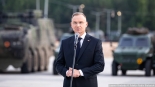 Wizyta prezydenta Andrzeja Dudy w bazie Wojskowego Zgrupowania Zadaniowego Podlasie, 10.06.2024, fot. Joanna Szubzda