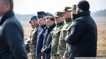 Wizyta Donalda Tuska, Władysława Kosiniaka-Kamysza i Tomasza Siemoniaka na granicy polsko-białoruskiej, 22.03.2025, fot. Joanna Szubzda
