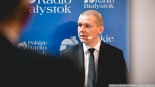 Wojciech Szubzda, debata wyborcza z kandydatami do sejmiku z okręgu nr 1, 14.03.2024, fot. Joanna Szubzda