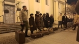 Rekonstrukcja sowieckich wywózek na białostockim Rynku Kościuszki, 9.02.2025, fot. Grzegorz Pilat