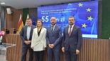 Marszałek Województwa Podlaskiego Łukasz Prokorym, dyrektor zarządzający Pionem Funduszy Europejskich w Banku Gospodarstwa Krajowego Paweł Chorąży,  Prezes Funduszu Wschodniego Artur Piotrowski i członek zarządu Funduszu Wschodniego Agnieszka Panasiuk, fot. Renata Reda