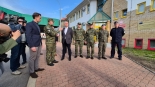 Szef MSWiA Tomasz Siemoniak w Bobrownikach, 19.04.2025, fot. Grzegorz Pilat