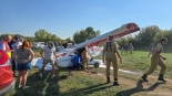 Wypadek podczas Mikrolotowych Mistrzostw Podlaskiego Kontakty 2024, 21.09, fot. Paweł Wądołowski