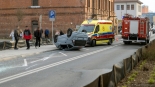 Wypadek na ulicy Giełczyńskiej w Łomży, 11.03.2025, fot. Paweł Wądołowski