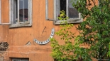 Spalony "dom z zegarem" w Łomży, 10.06.2025, fot. Paweł Wądołowski