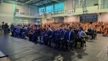 Około tysiąca młodych kibiców wzięło udział w "Jagiellońskim Spotkaniu Opłatkowym", 16.12.2024, fot. Marcin Mazewski