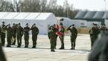 Uroczystości na terenie jednostki wojskowej w Wojewodzinie koło Grajewa, 28.0.2025, fot. Paweł Wądołowski