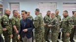 Szef MSWiA Tomasz Siemoniak w Bobrownikach, 19.04.2025, fot. Grzegorz Pilat