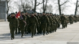 Uroczystości na terenie jednostki wojskowej w Wojewodzinie koło Grajewa, 28.0.2025, fot. Paweł Wądołowski