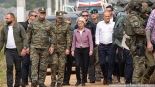 Ursula von der Leyen i Donald Tusk na granicy polsko-białoruskiej, 31.08.2025, fot. Joanna Szubzda