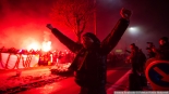 Racowisko kibiców Jagiellonii Białystok w Bielsku Podlaskim, 13.01.2025, fot. Joanna Szubzda