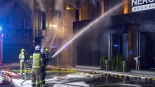 Pożar hotelu i restauracji przy Alei Legionów w Łomży, 1.03.2025, fot. Paweł Wądołowski