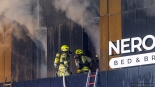 Pożar hotelu i restauracji przy Alei Legionów w Łomży, 1.03.2025, fot. Paweł Wądołowski