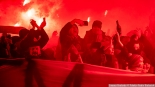 Racowisko kibiców Jagiellonii Białystok w Bielsku Podlaskim, 13.01.2025, fot. Joanna Szubzda