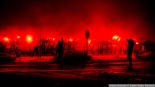 Racowisko kibiców Jagiellonii Białystok w Bielsku Podlaskim, 13.01.2025, fot. Joanna Szubzda