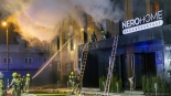 Pożar hotelu i restauracji przy Alei Legionów w Łomży, 1.03.2025, fot. Paweł Wądołowski