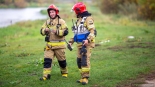 Ćwiczenia strażaków w Skansenie Kurpiowskim, 10.10.2024, fot. Paweł Wądołowski