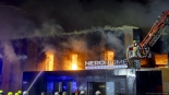 Pożar hotelu i restauracji przy Alei Legionów w Łomży, 1.03.2025, fot. Paweł Wądołowski