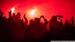 Racowisko kibiców Jagiellonii Białystok w Bielsku Podlaskim, 13.01.2025, fot. Joanna Szubzda