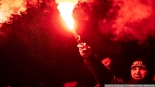 Racowisko kibiców Jagiellonii Białystok w Bielsku Podlaskim, 13.01.2025, fot. Joanna Szubzda
