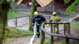 Ćwiczenia strażaków w Skansenie Kurpiowskim, 10.10.2024, fot. Paweł Wądołowski