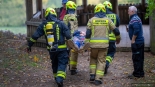 Ćwiczenia strażaków w Skansenie Kurpiowskim, 10.10.2024, fot. Paweł Wądołowski