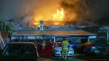 Pożar hotelu i restauracji przy Alei Legionów w Łomży, 1.03.2025, fot. Paweł Wądołowski